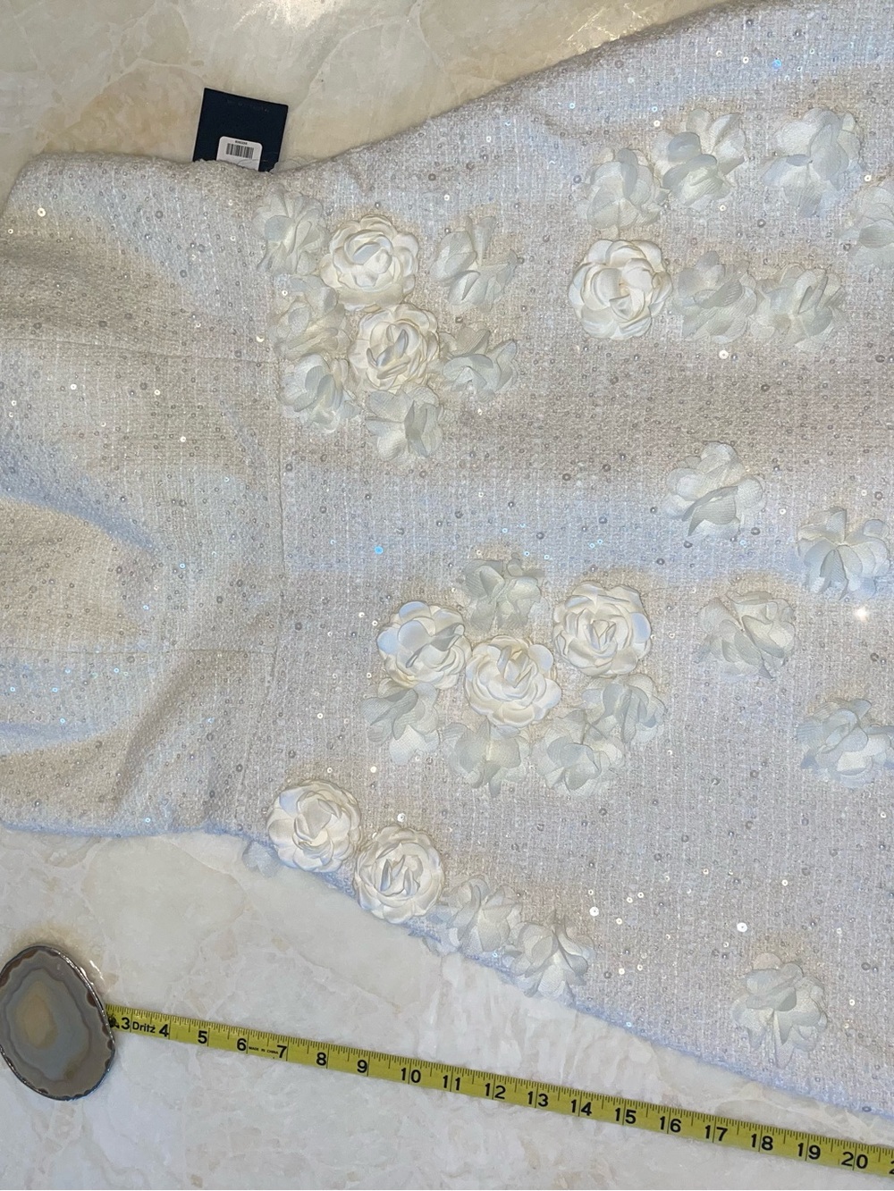 Fashion Nova White Floral Sequin Strapless Mini Dress NWT Size M - Picture 7 of 14